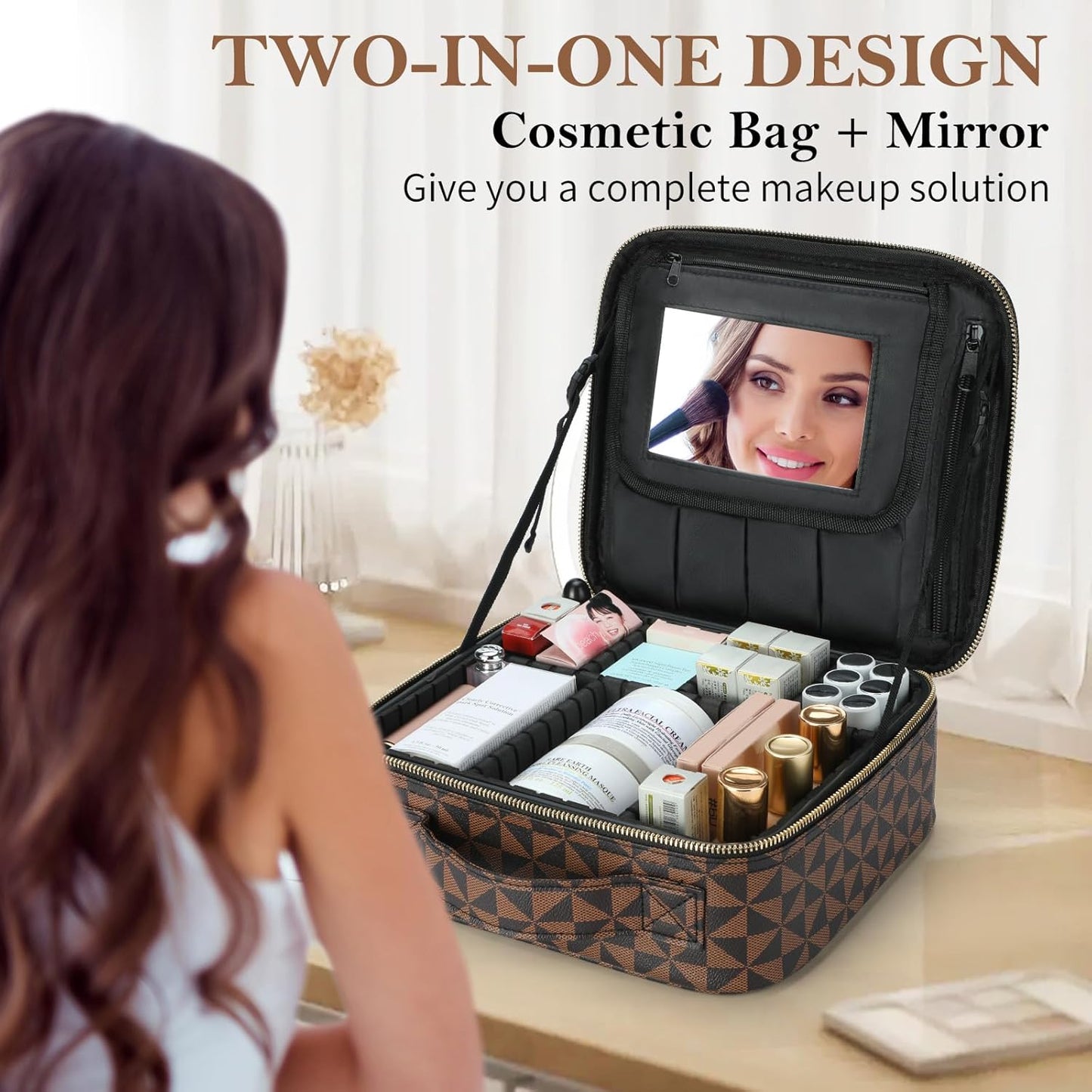Dluxe Ave. Travel Makeup Storage Bag with Dividers