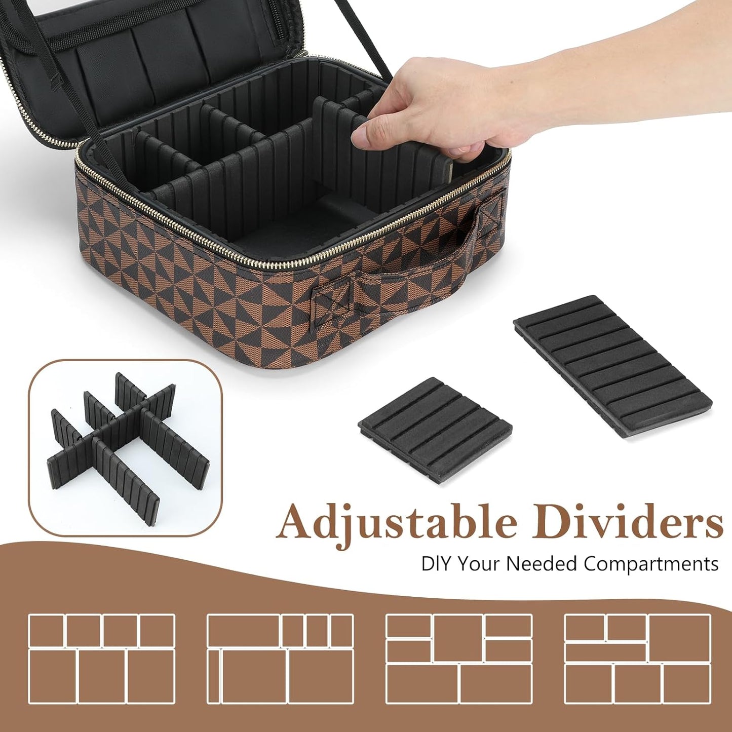 Dluxe Ave. Travel Makeup Storage Bag with Dividers