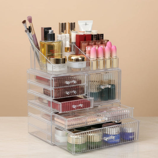 Dluxe Ave. 3 Pack Stackable Clear Make up Organizers
