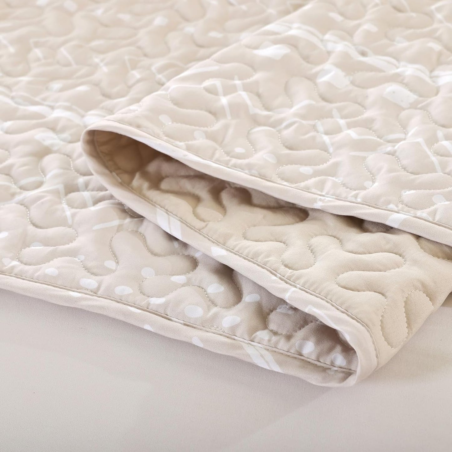 Dluxe Ave. ( QUEEN ) 3 Pcs Rice White Bedspreads, Boho Bedding Bedspreads, Soft Quilt, Lightweight/ Beige