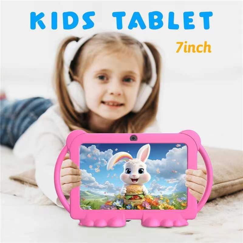 Dluxe Ave.Kids Tablet 7 inch for Girls Android 12 Tablets for Kids 4GB RAM 32GB ROM Toddler Tablet WIFI Bluetooth Safety Eye IPS Screen Parental Control Dual Camera Shockproof Case for Educational Games.