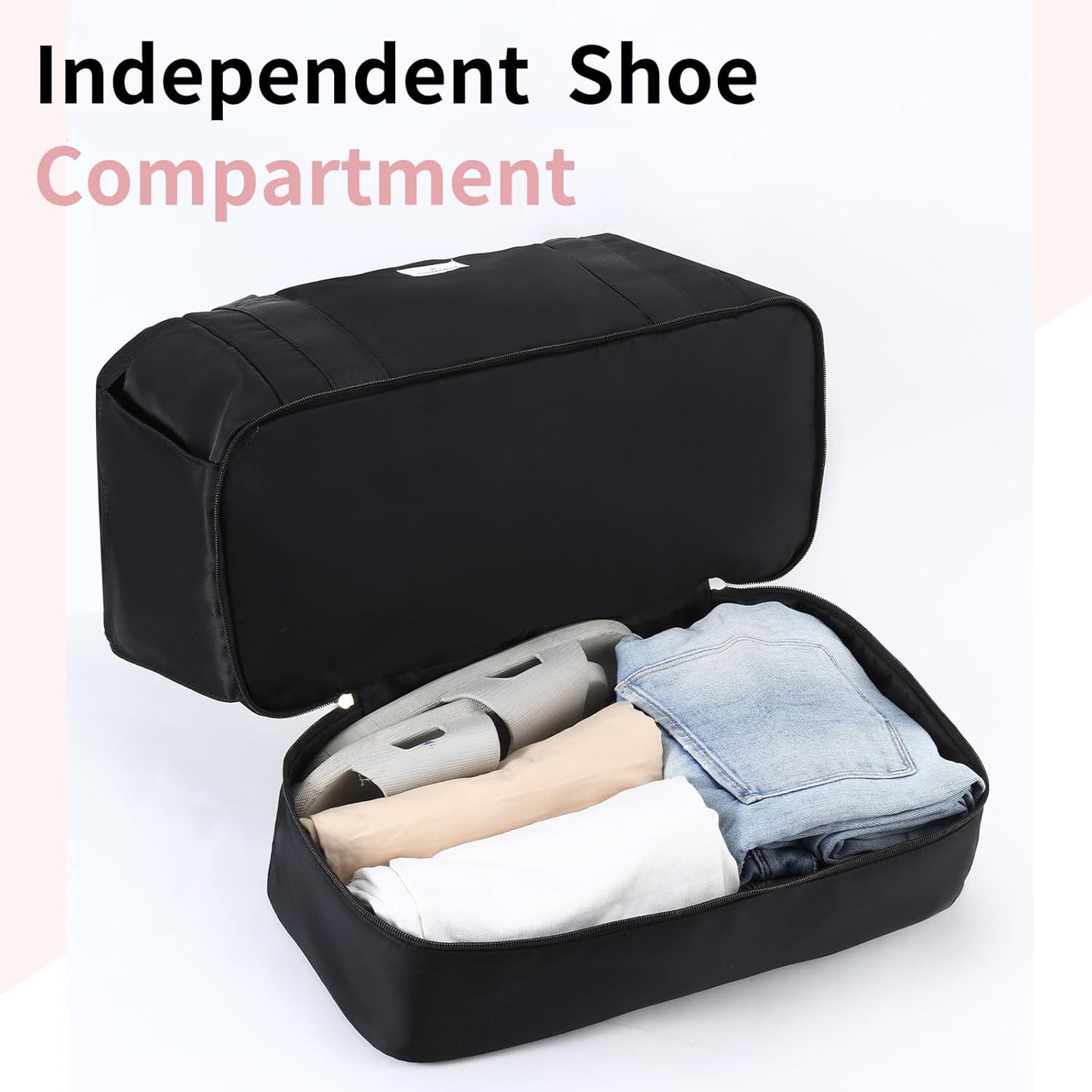 Dluxe Ave.Travel Duffel Bags with Shoe Compartment and USB Charging Port Carry on/  Black