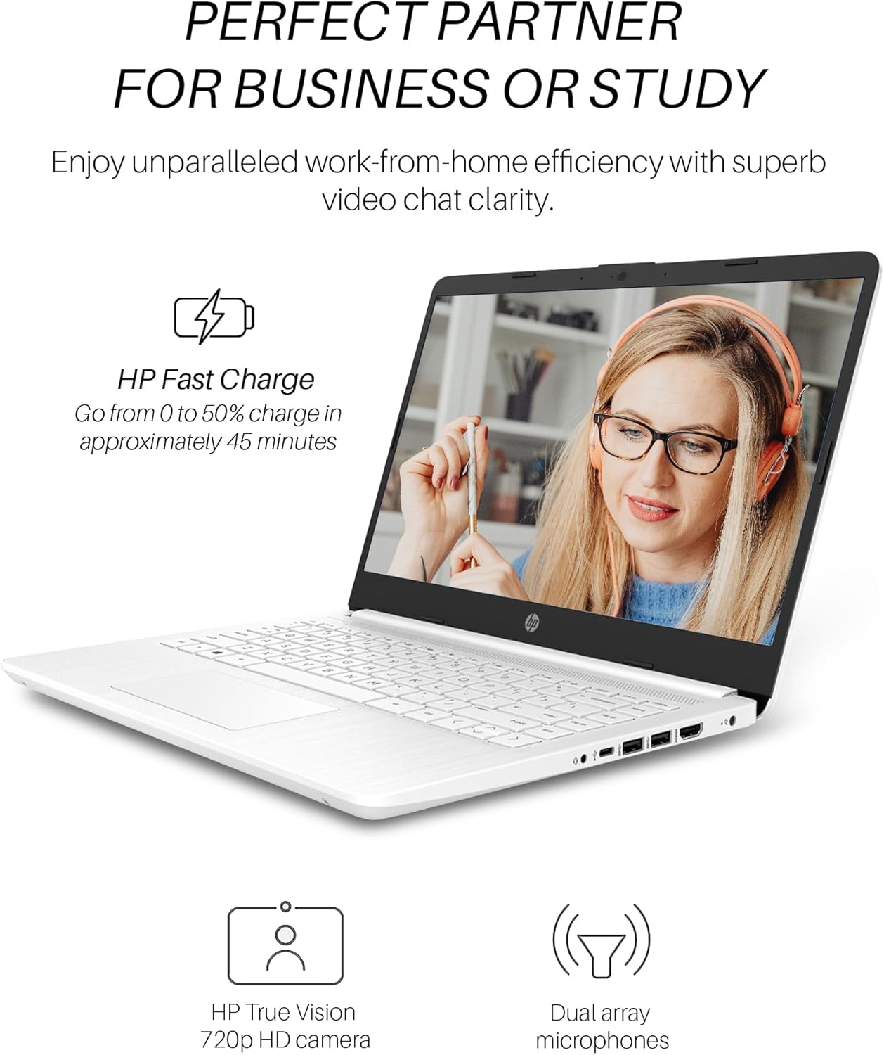 Dluxe Ave. HP 14 Inch Laptop Ultral Light Laptops Intel Celeron N4120 16GB RAM + 320GB Storage (64GB eMMC+256GB MSD)