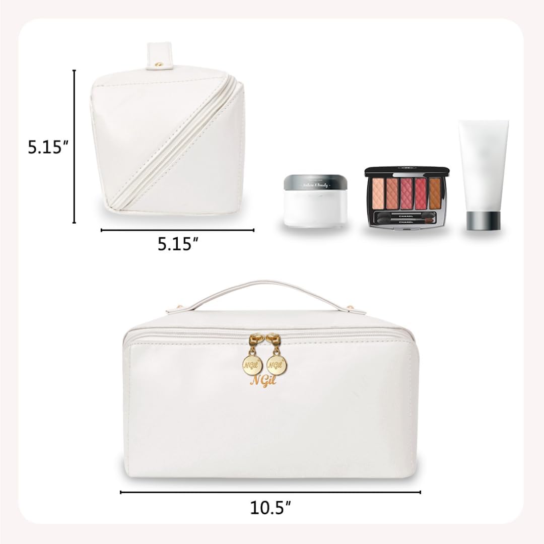 Dluxe Ave. Travel Toiletry Bag Makeup Bag/ White
