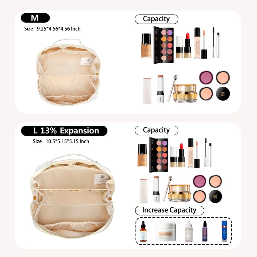 Dluxe Ave. Travel Toiletry Bag Makeup Bag/ White
