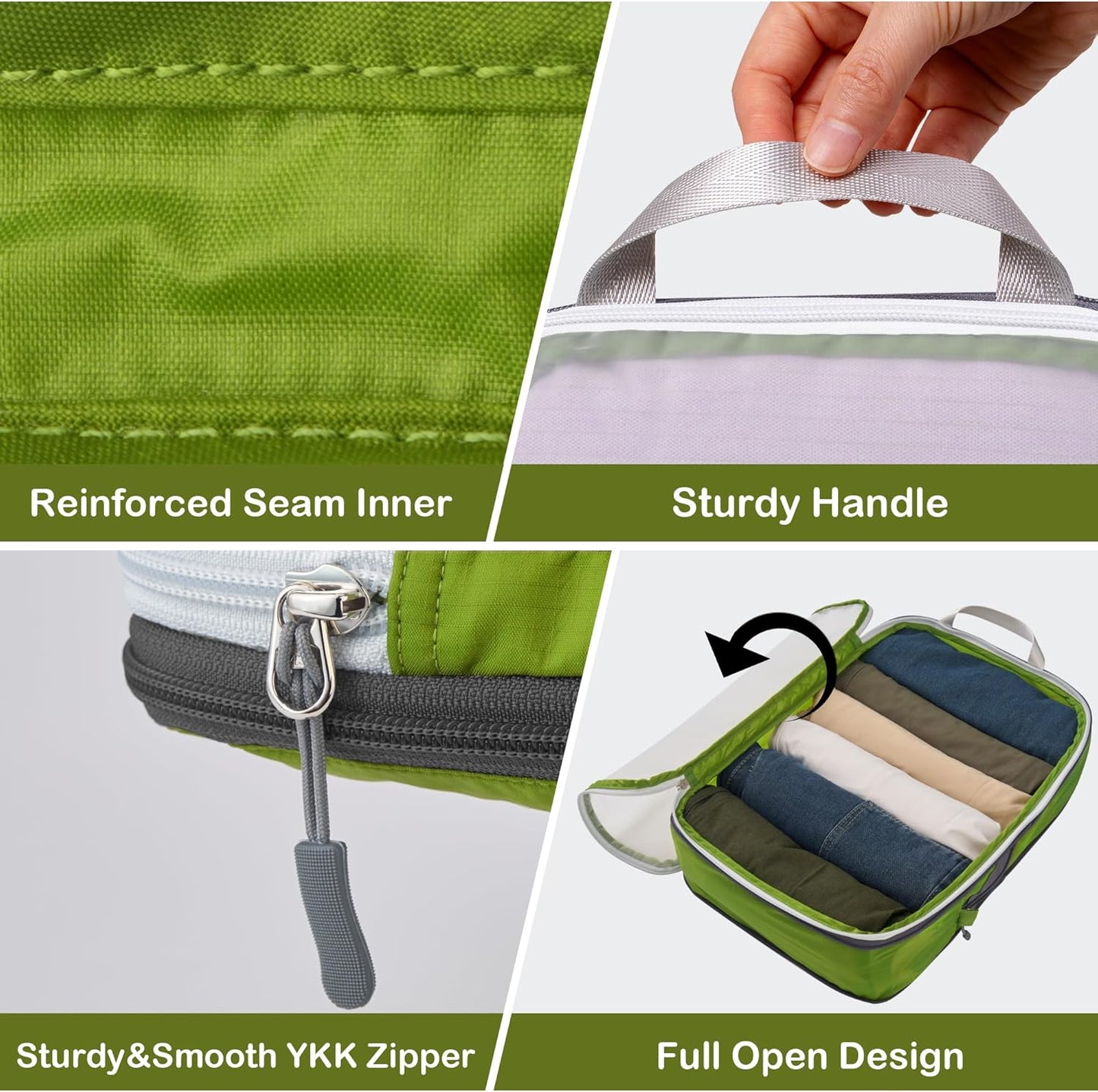 Dluxe Ave. 3 Pcs Compression Packing Organizers Bags/ Green