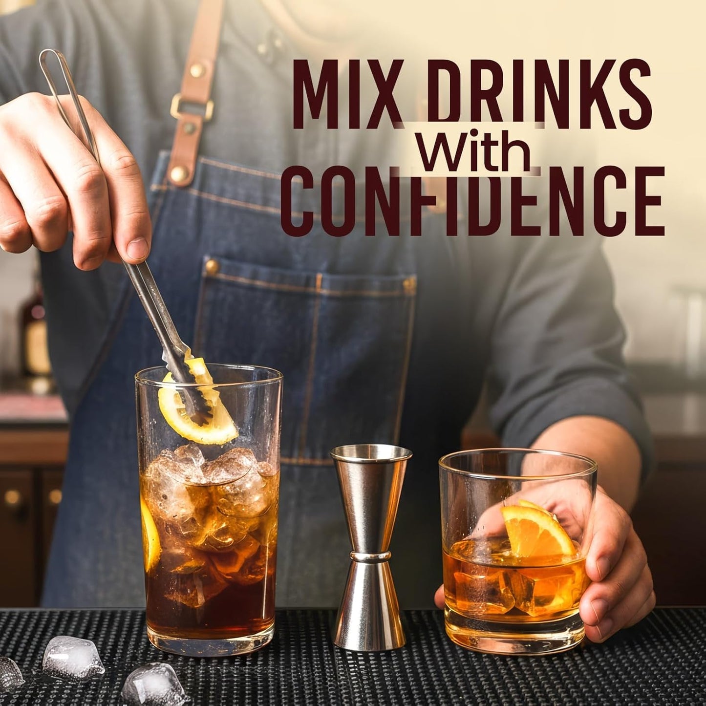 Dluxe Ave. Black Rubber Bar Mat Set of 1 (18x12 Inches) | Drying Durable and Stylish Spill Mats for Bars Restaurants Coffee Shops Bar Mats for Countertop and Table Top Non-Slip & Non-Toxic Mats