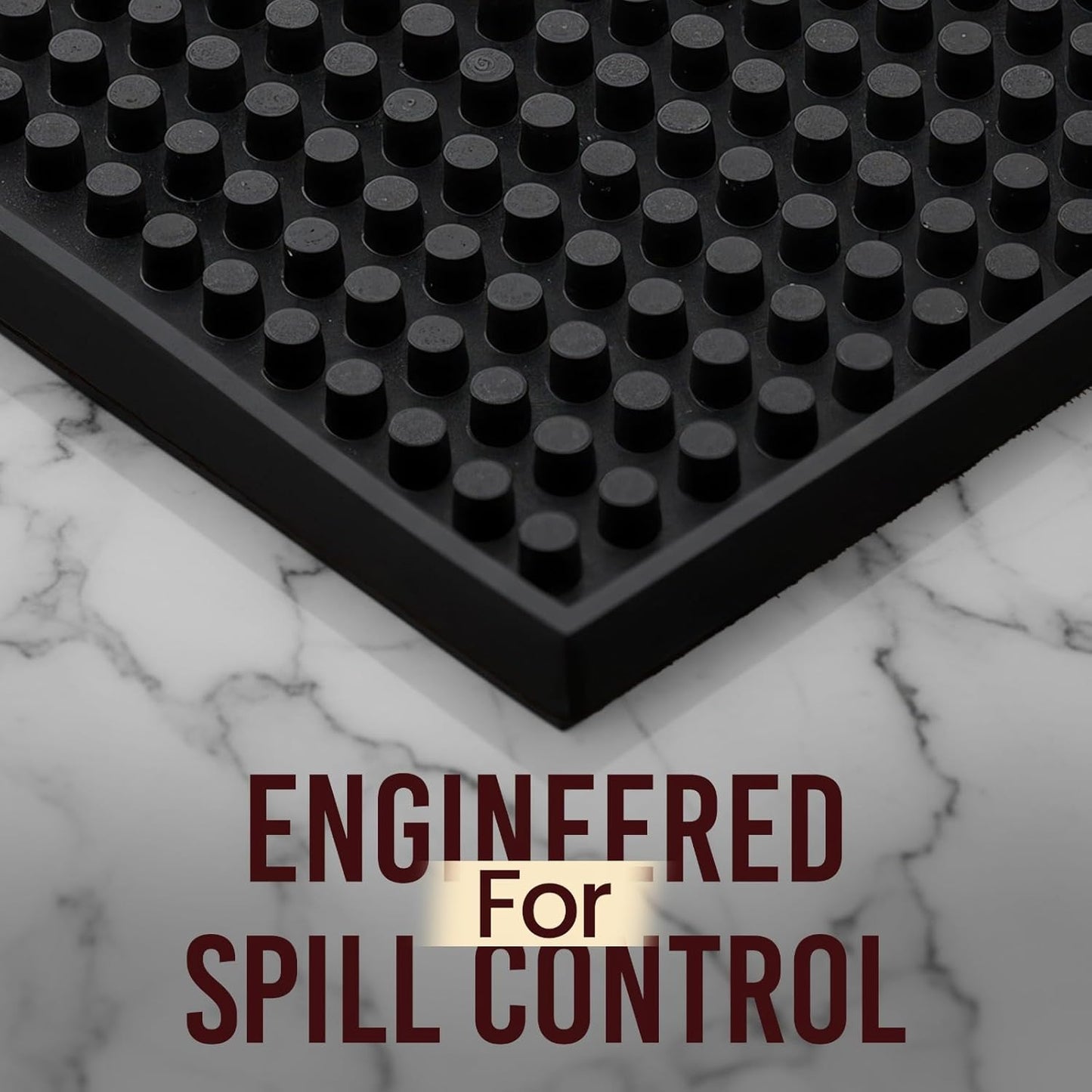 Dluxe Ave. Black Rubber Bar Mat Set of 1 (18x12 Inches) | Drying Durable and Stylish Spill Mats for Bars Restaurants Coffee Shops Bar Mats for Countertop and Table Top Non-Slip & Non-Toxic Mats