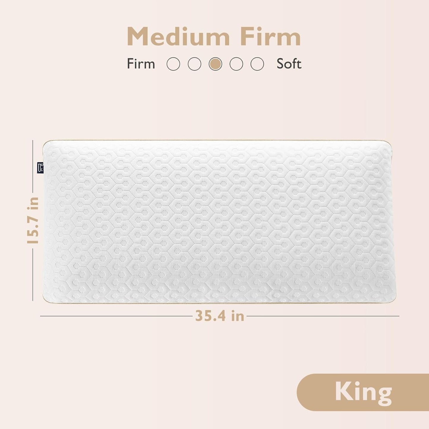 Dluxe Ave. ( KING) Memory Foam Pillow, { MEDIUM FIRM } Luxury Hotel Quality