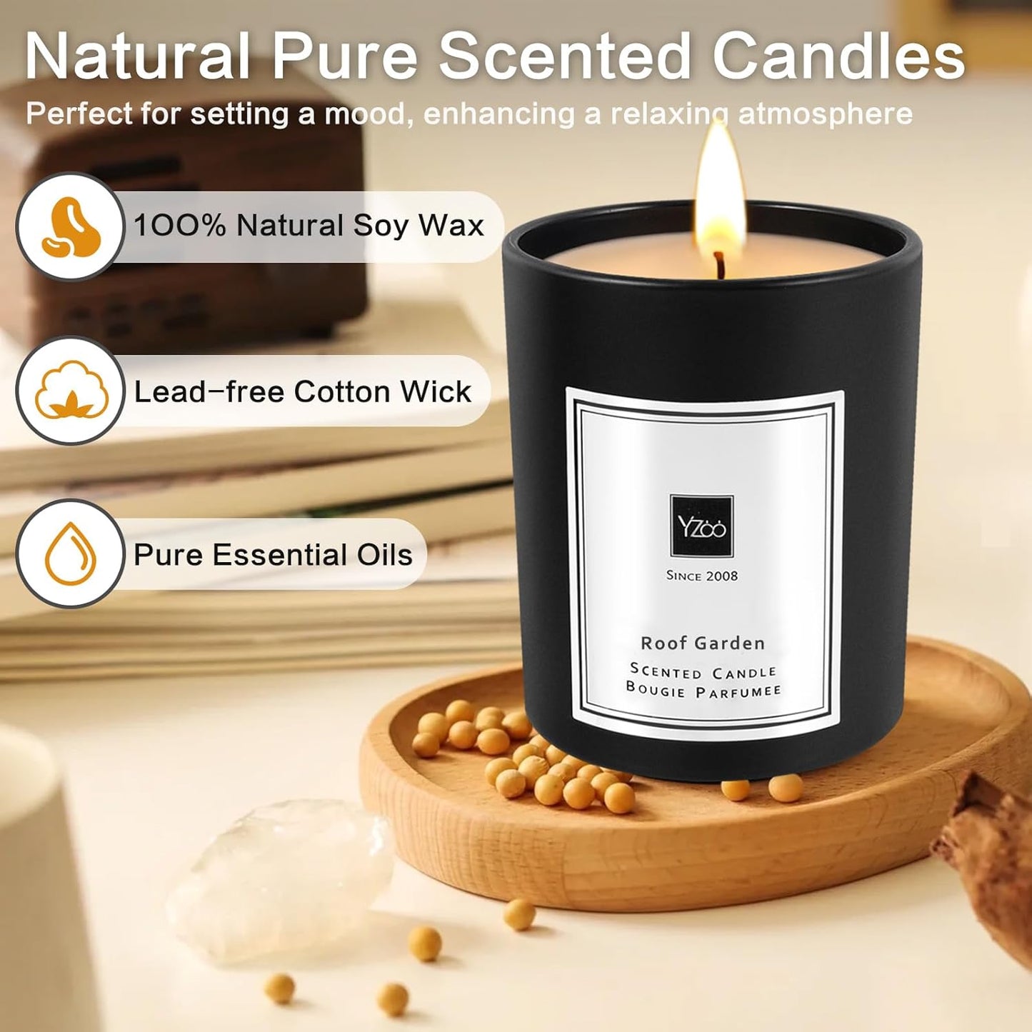 Dluxe Ave. Candle Gifts for Women Men Scented Candles for Home Decor Soy Candles Gift for Men Luxury Scented Candles Black