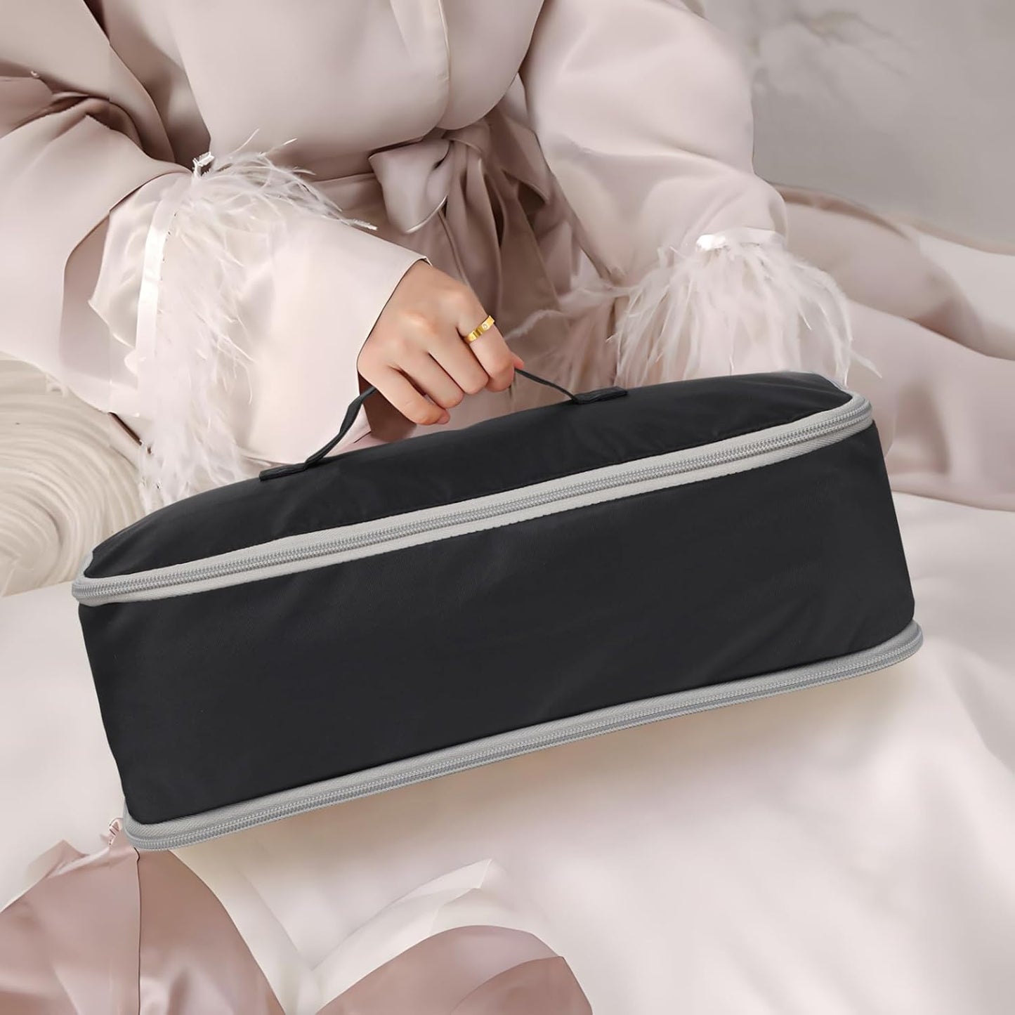 Dluxe Ave. 4-in-1 Lightweight Double Layer Bra Travel Bag Organizer/ Black