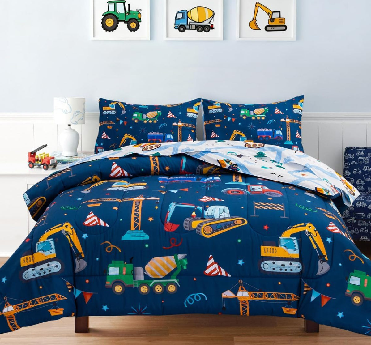 Dluxe Ave. ( FULL ) 5 Pcs Bedding Comforter Set,  Navy Blue