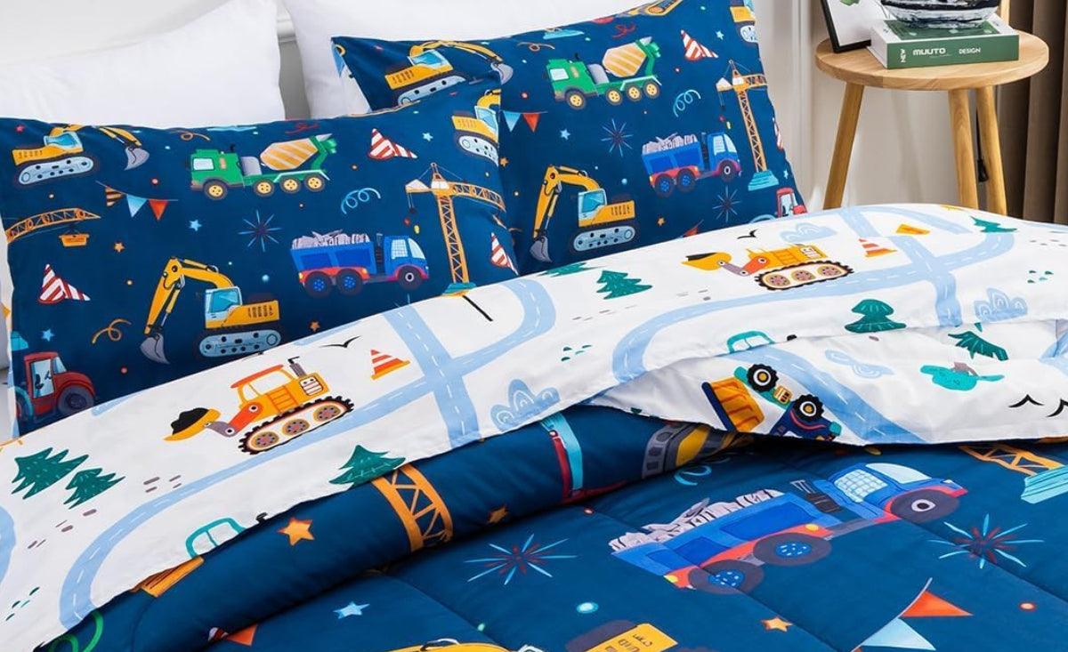 Dluxe Ave. ( FULL ) 5 Pcs Bedding Comforter Set,  Navy Blue