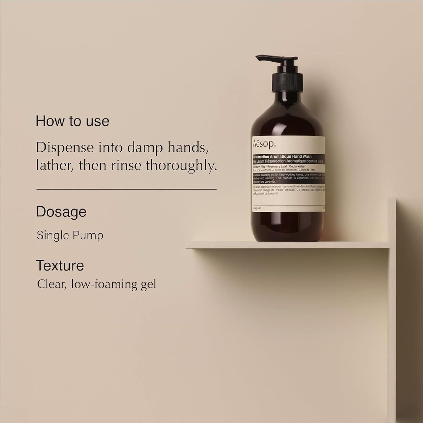 Dluxe Ave. Aesop Resurrection Aromatique Hand Wash | Gentle Cleanser with Orange Rosemary and Lavender Oils | 16.9 oz Pack of 2
