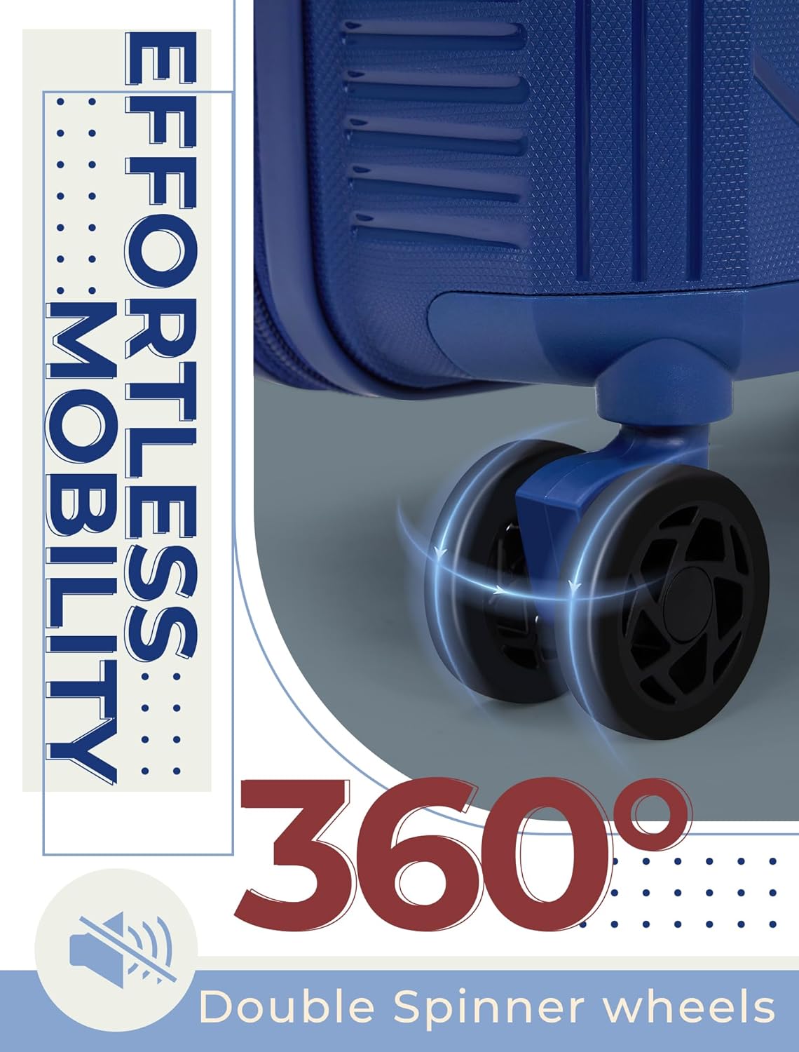 Dluxe Ave. Carry On Luggage Airline Approved/ 20-inch Soft shell/ Spinning Wheels/TSA Lock (Blue) 22x14x9