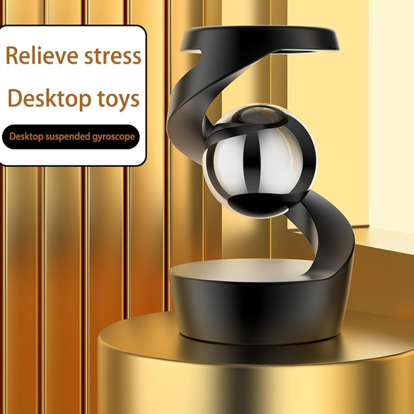 Dluxe Ave.  Kinetic Spinning Desk Desk Fidget for Office, Desk  (Silver Gold)