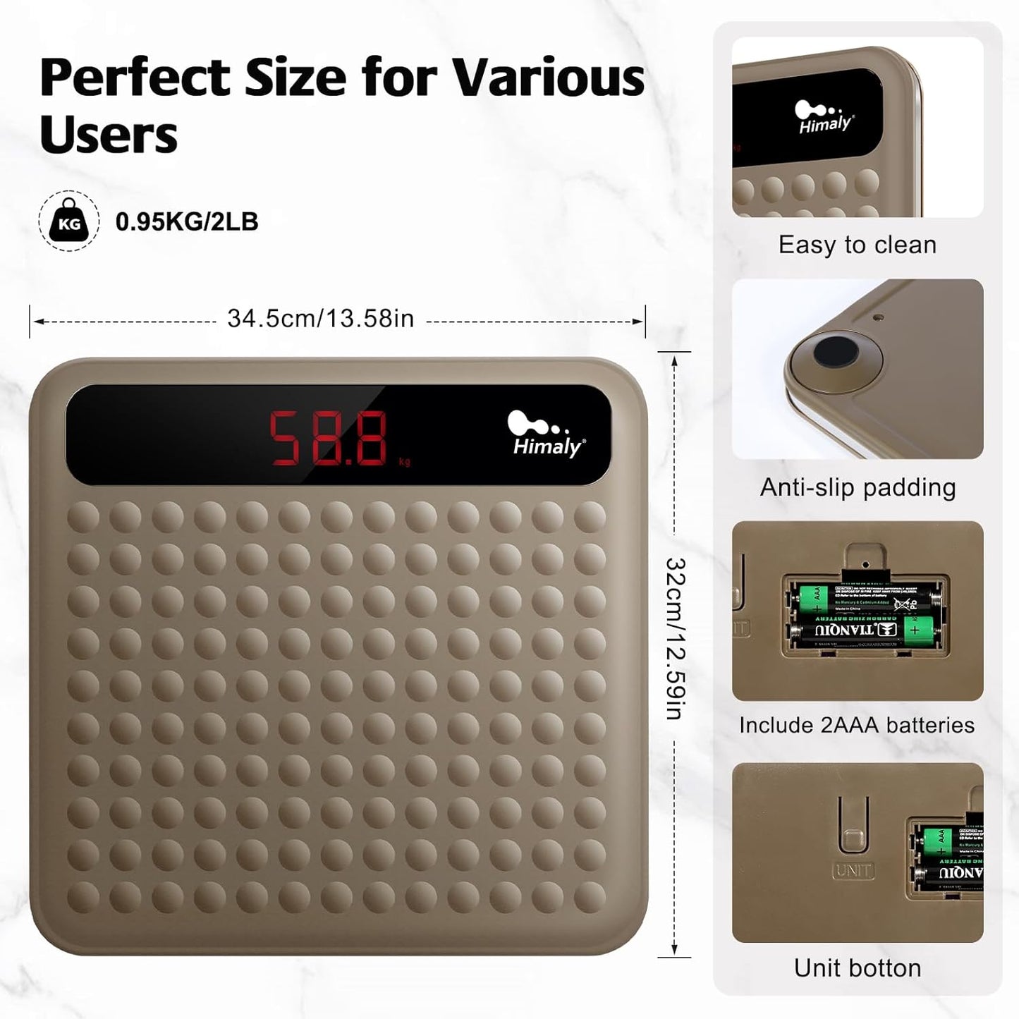 Dluxe Ave. himaly Digital Body Weight Scale Bathroom Scale Step-On Technology