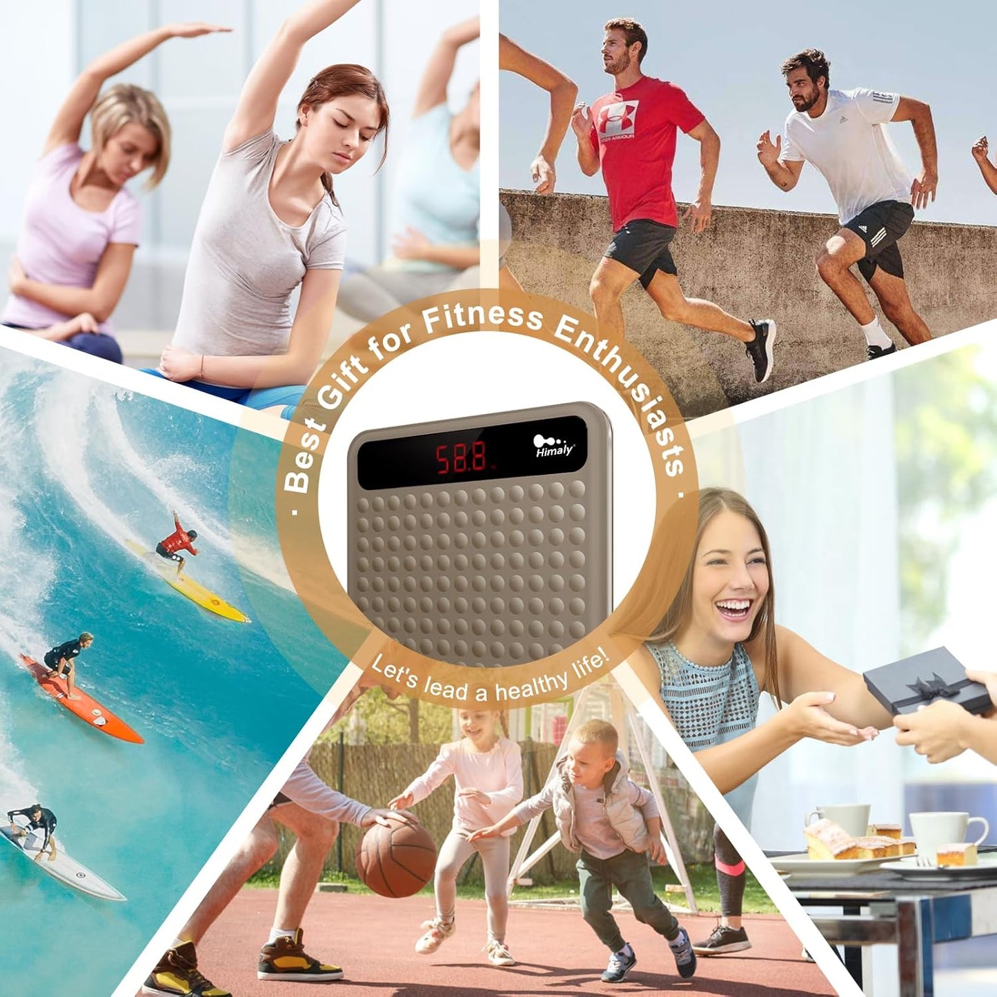 Dluxe Ave. himaly Digital Body Weight Scale Bathroom Scale Step-On Technology