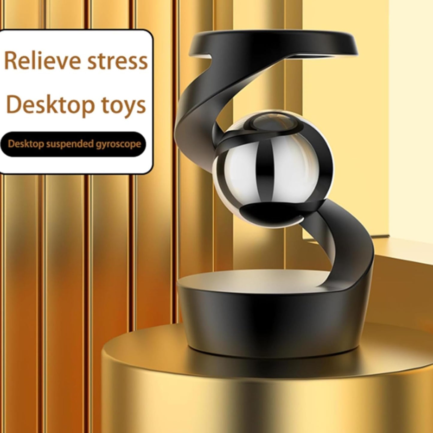 Dluxe Ave. Kinetic Spinning Desk Metal Fidget for Office,  (Gray Rose Gold)