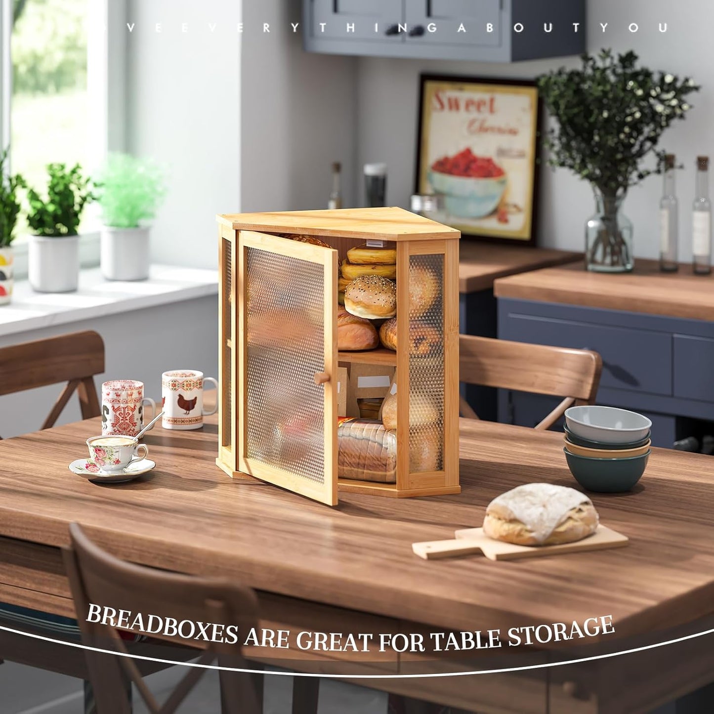 Dluxe Ave. Corner Bread Box Kitchen Countertop/ Extra Large Capacity