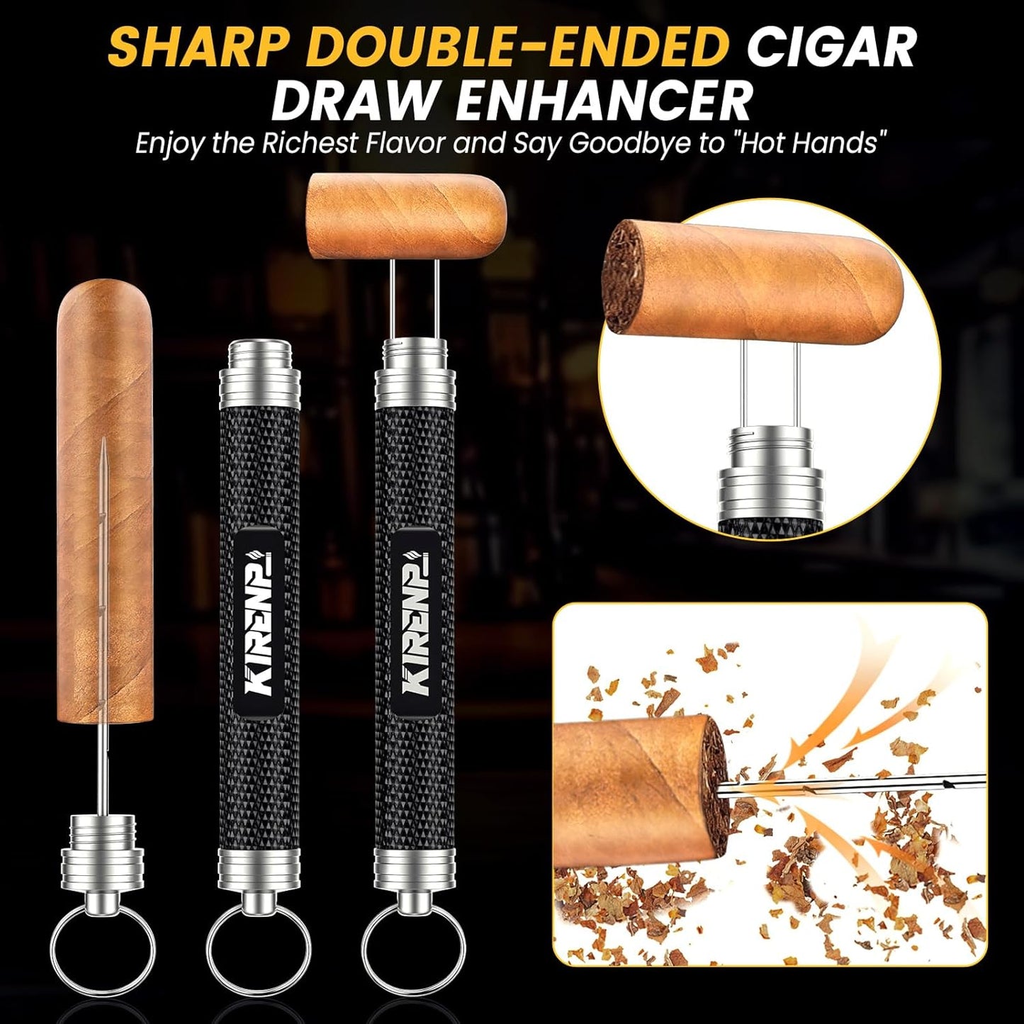 Dluxe Ave. Travel Cigar Humidor Set/ Cutter/ Cigar Punch /Hygrometer & Humidifier