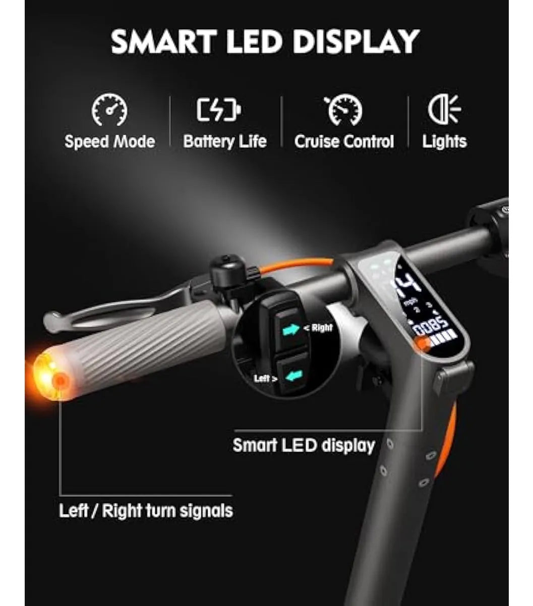 Dluxe Ave. INVANTI V22PRO Electric Scooter for Adults 10" Honeycomb Tires 14 Miles Range 350W Motor & 20 MPH Portable Folding Commuting Electric Scooter with Turn Signals & App Black