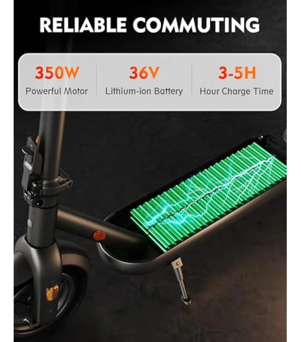 Dluxe Ave. INVANTI V22PRO Electric Scooter for Adults 10" Honeycomb Tires 14 Miles Range 350W Motor & 20 MPH Portable Folding Commuting Electric Scooter with Turn Signals & App Black