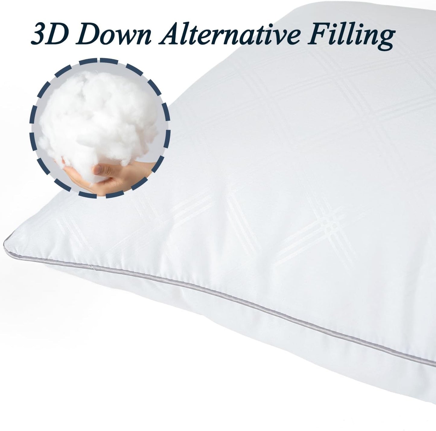 Dluxe Ave. ( STANDARD ) Pillows for Sleeping, Set of 4 { SOFT }  Luxury Hotel Quality, White