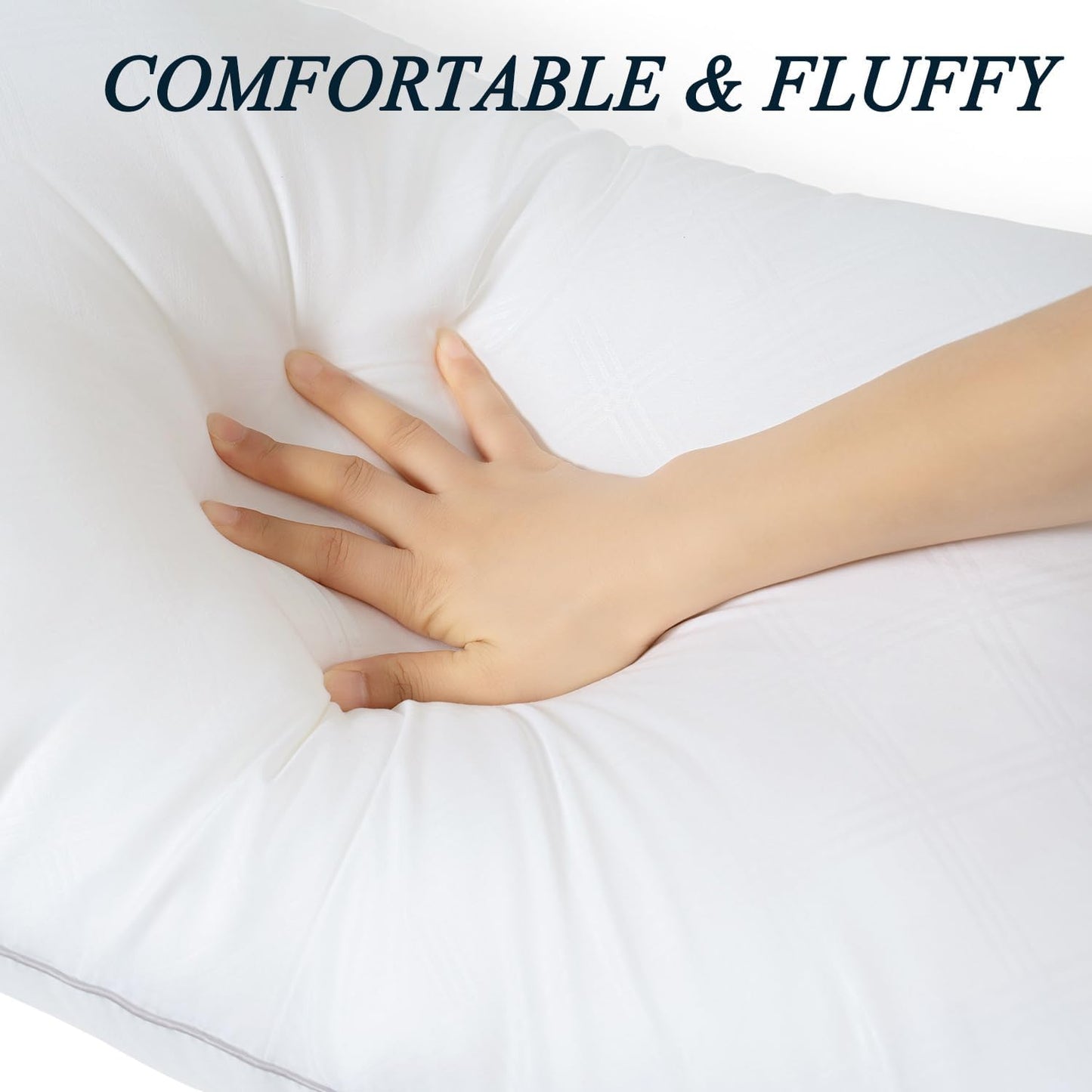 Dluxe Ave. ( STANDARD ) Pillows for Sleeping, Set of 4 { SOFT }  Luxury Hotel Quality, White