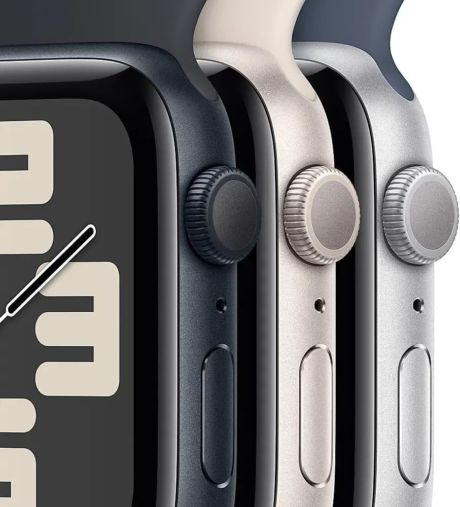 Dluxe Ave. Apple Watch SE (2nd Gen) [GPS 44mm] Smartwatch with Midnight Aluminum Case with Midnight Sport Band M/L (Renewed)