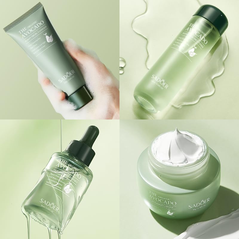 Dluxe Ave. Avocado Skin Care Set 11-In-1 Skincare Set With Facial Cleanser Men