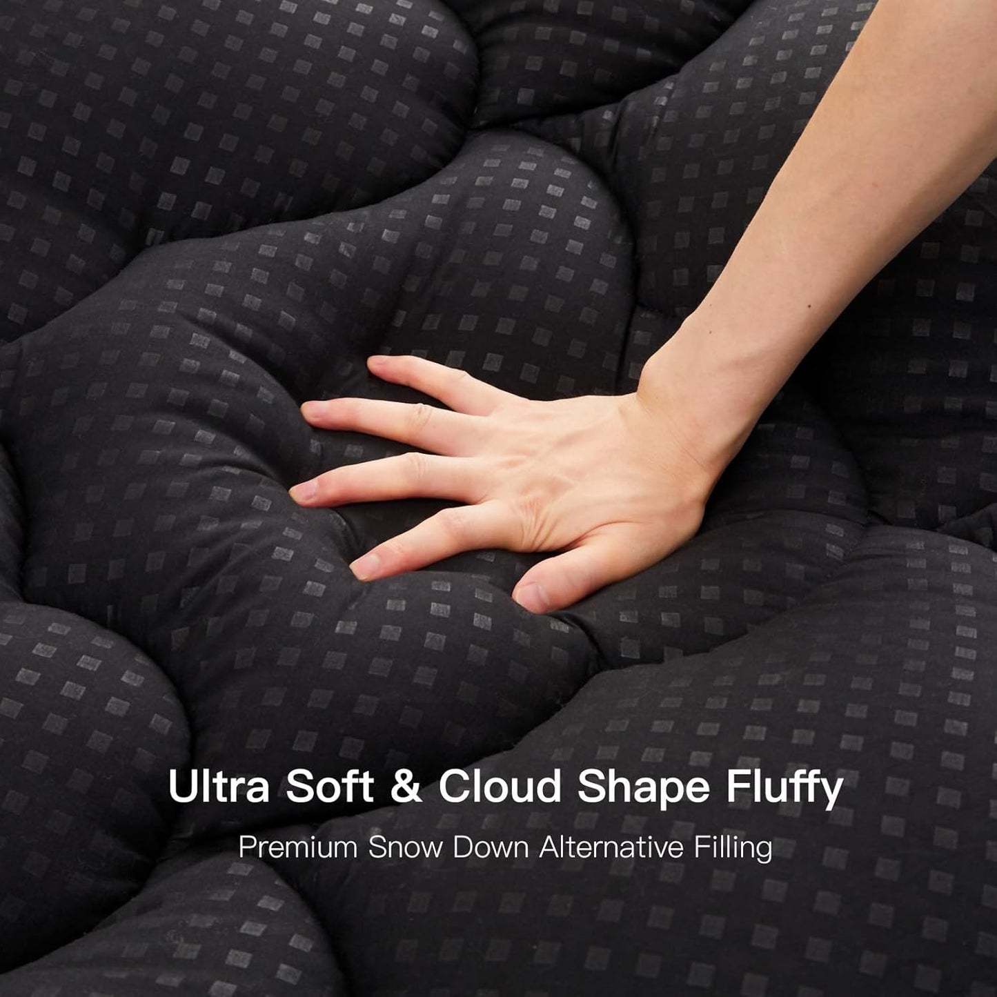 Dluxe Ave. ( CAL./ KING ) Pillow Top Mattress Topper, Black