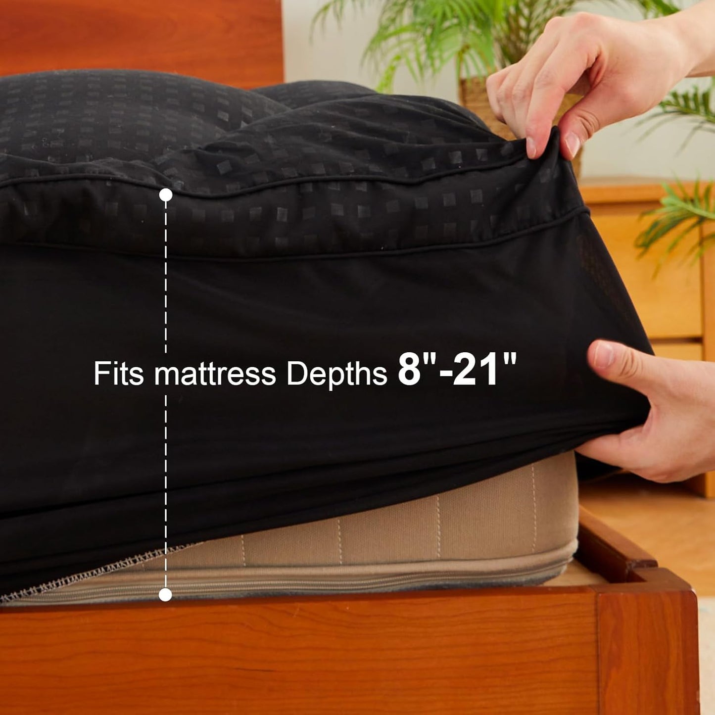 Dluxe Ave. ( CAL./ KING ) Pillow Top Mattress Topper, Black