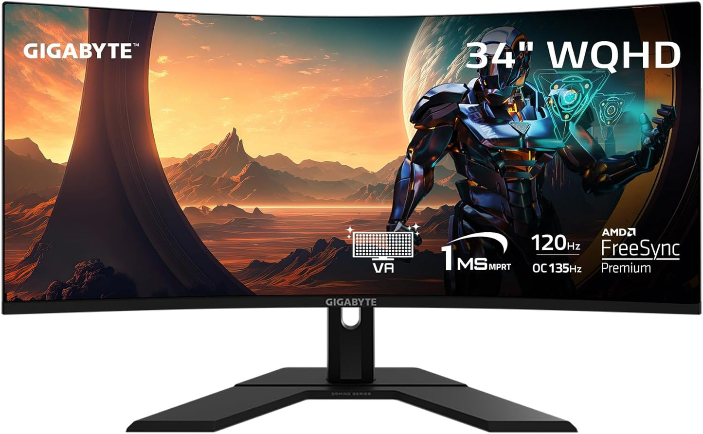 Dluxe Ave. GIGABYTE GS34WQC - 34" VA Curved Gaming Monitor - WQHD 3440x1440-120Hz/OC 135Hz