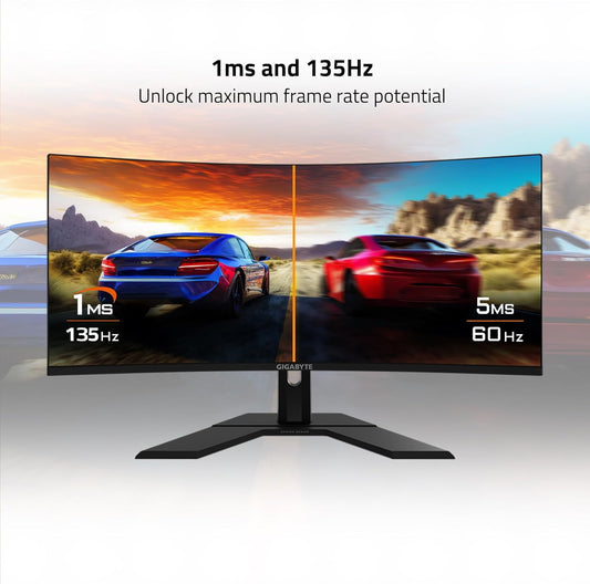 Dluxe Ave. GIGABYTE GS34WQC - 34" VA Curved Gaming Monitor - WQHD 3440x1440-120Hz/OC 135Hz