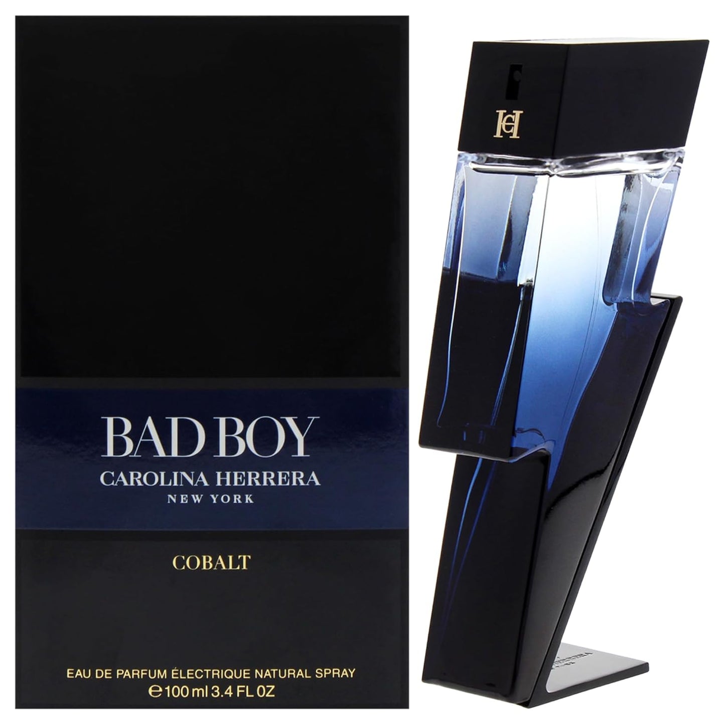 Dluxe Ave. Carolina Herrera Bad Boy Cobalt Eau de Parfum Spray for Men 3.4 Ounce