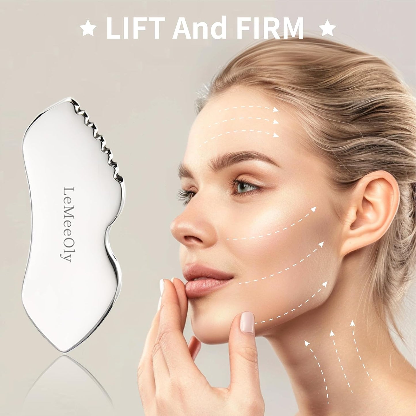 Dluxe Ave. Stainless Steel Gua Sha Facial Tool/ Metal