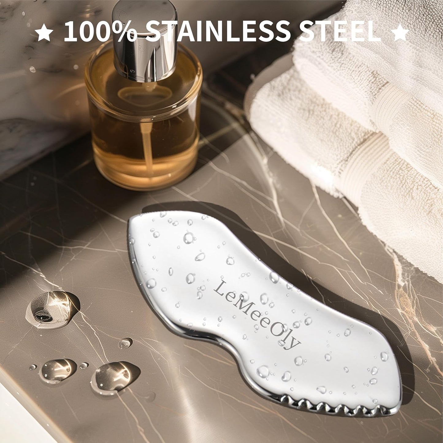 Dluxe Ave. Stainless Steel Gua Sha Facial Tool/ Metal