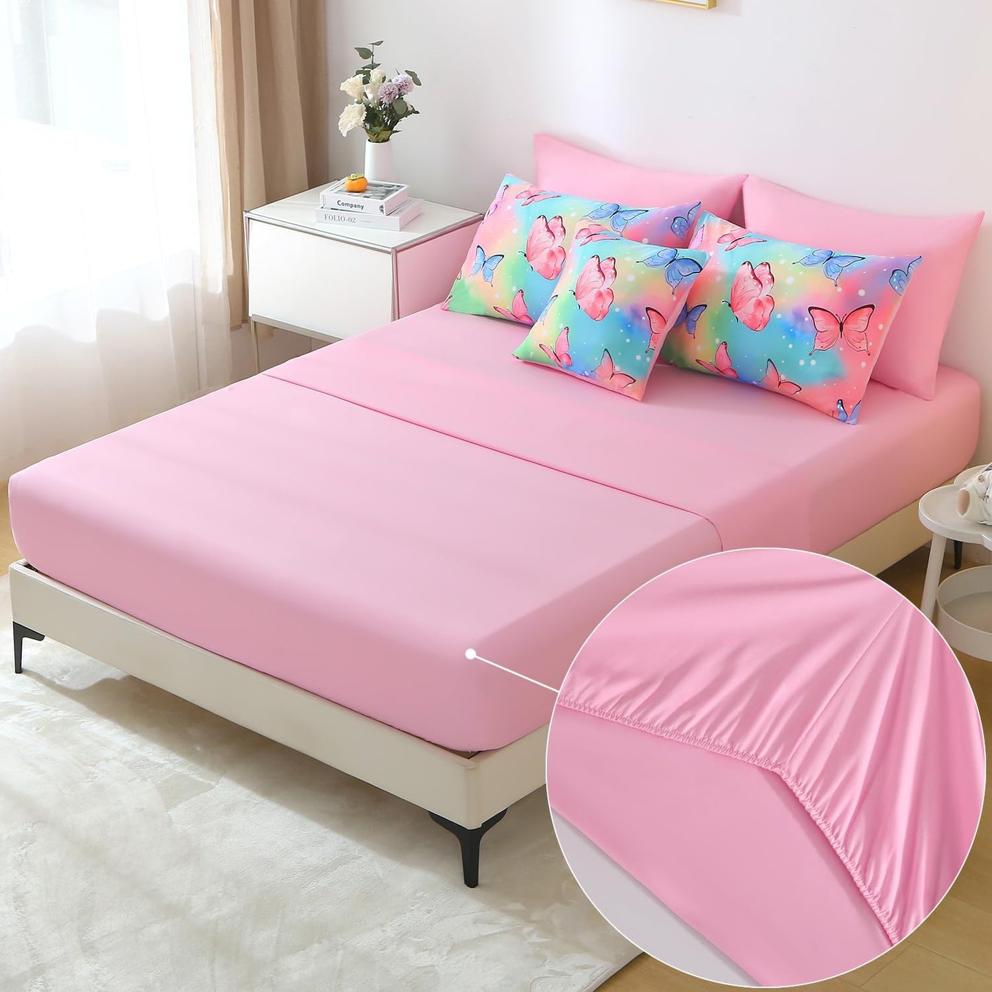 Dluxe Ave. ( TWIN ) 6 Pcs Bedding and Comforter Set, Rainbow