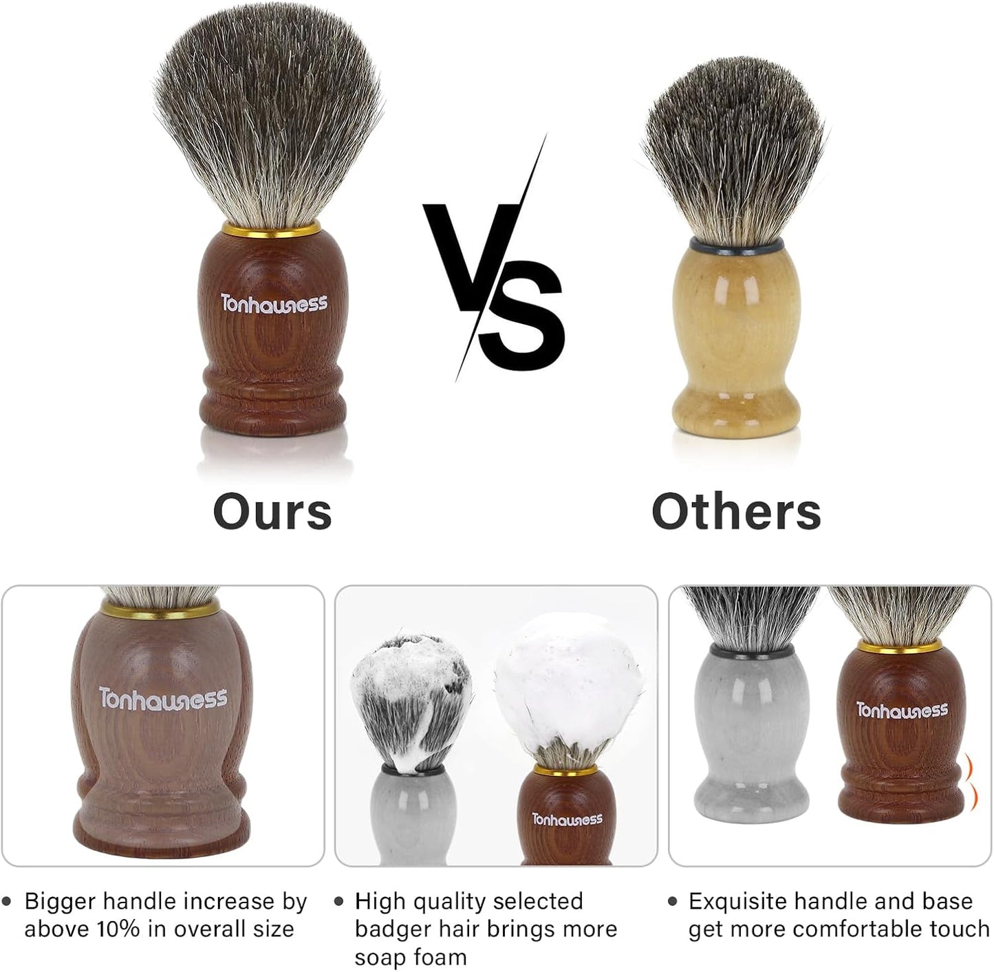 Dluxe Ave. Shaving Brush Kit for Men 3 in 1 Shave Brush Set