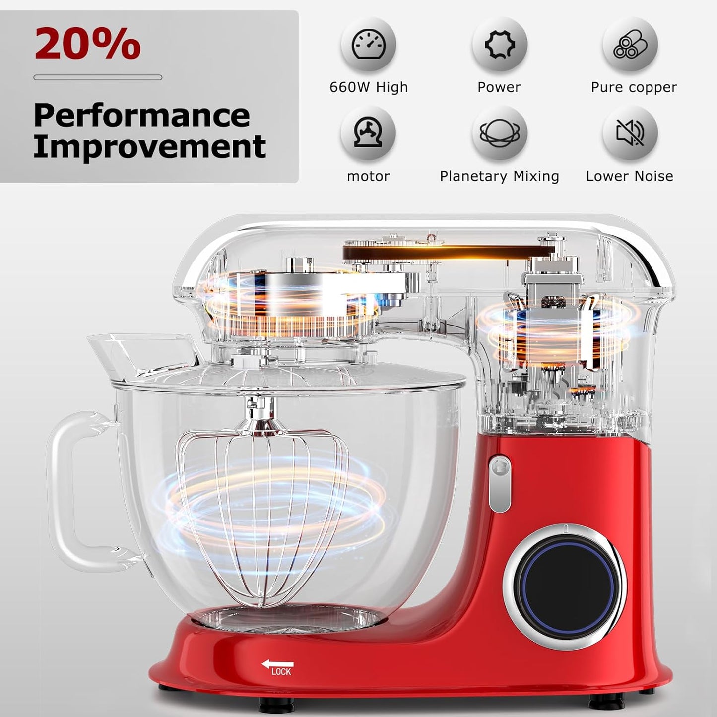 Dluxe Ave. 8.5Qt Electric Stand Mixer,