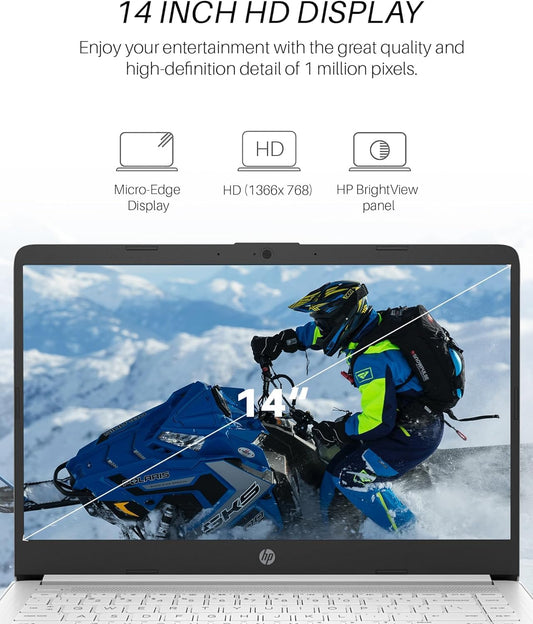 Dluxe Ave. HP 14 Inch Ultral Light LaptopIntel Celeron N4120 16GB RAM 320GB Storage(64GB eMMC+256GB Micro SD)