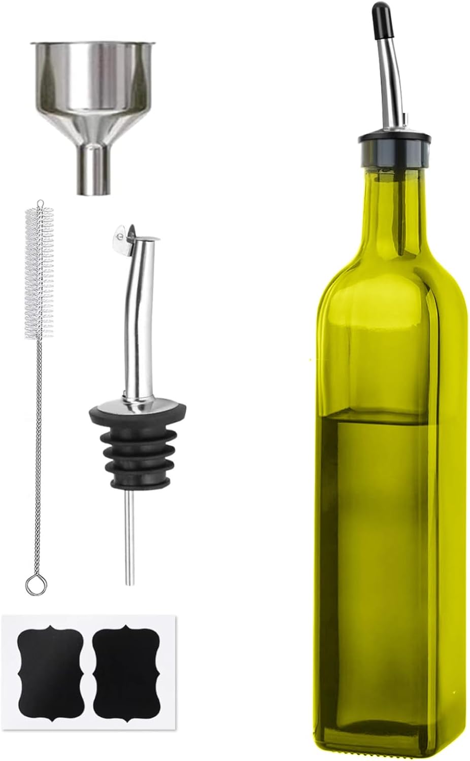 Dluxe Ave. Green Olive Oil Dispenser Bottle / 2 Pcs Set