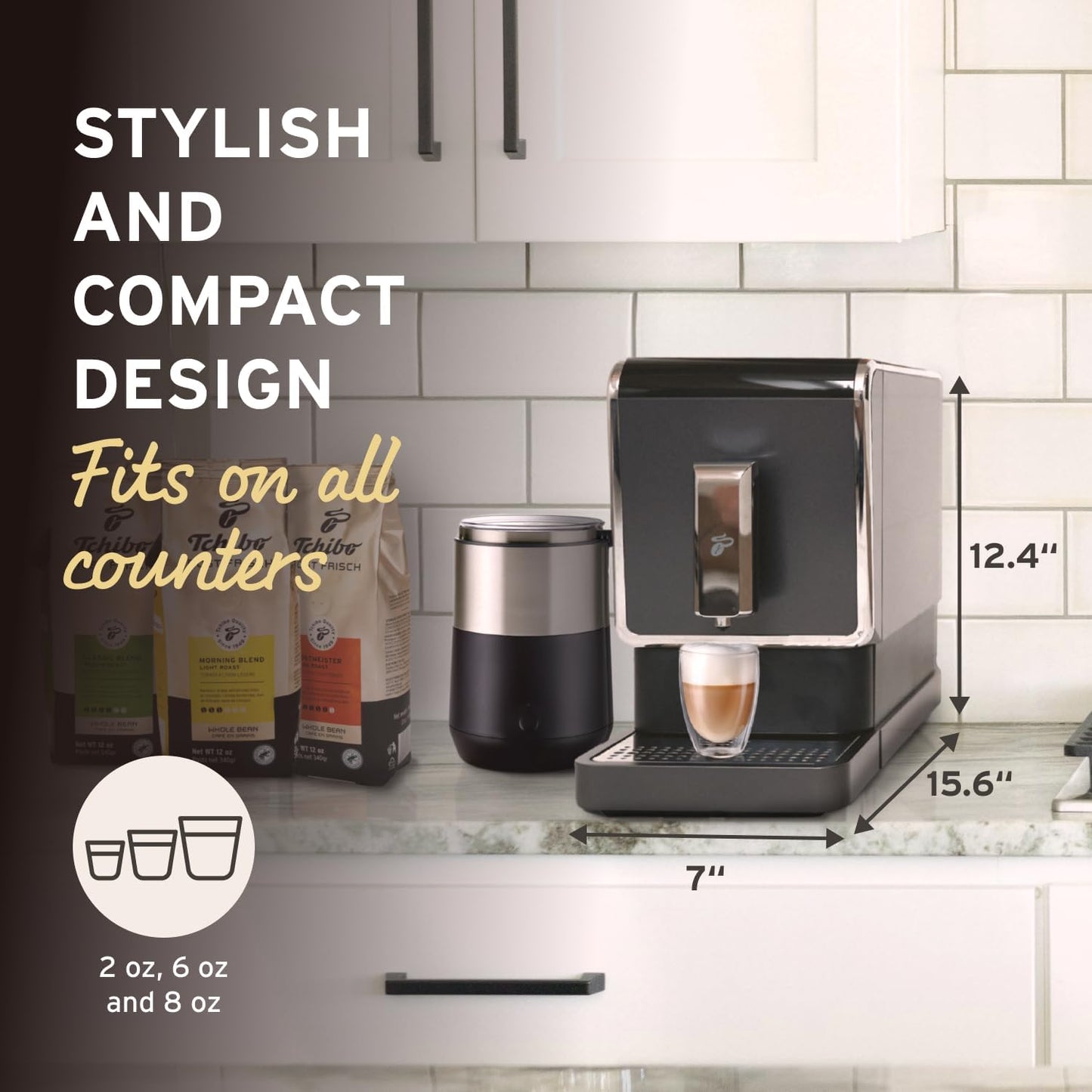 Dluxe Ave. ( Out of Stock) Tchibo Automatic Espresso & Coffee Machine Bundle with Built-in Grinder Comes With 3 x 12 oz. Bags of Whole Bean Coffee Red