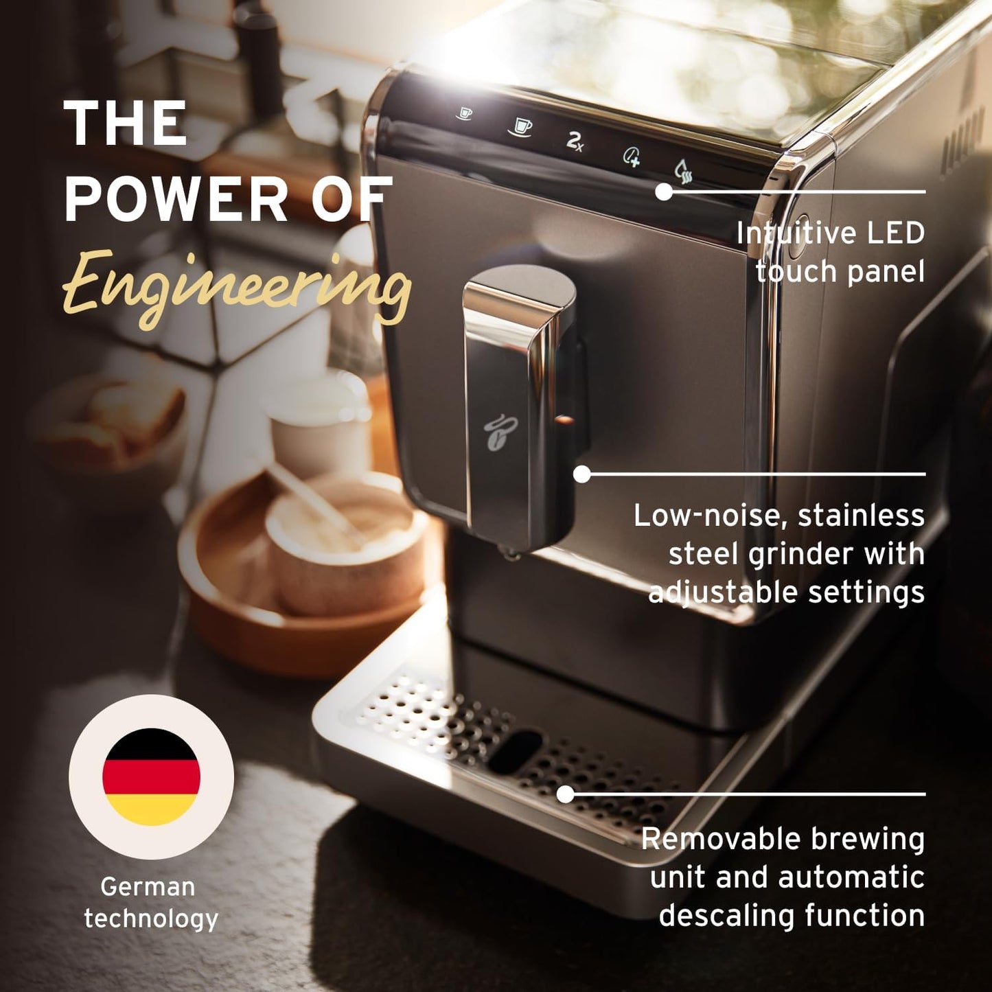 Dluxe Ave. ( Out of Stock) Tchibo Automatic Espresso & Coffee Machine Bundle with Built-in Grinder Comes With 3 x 12 oz. Bags of Whole Bean Coffee Red