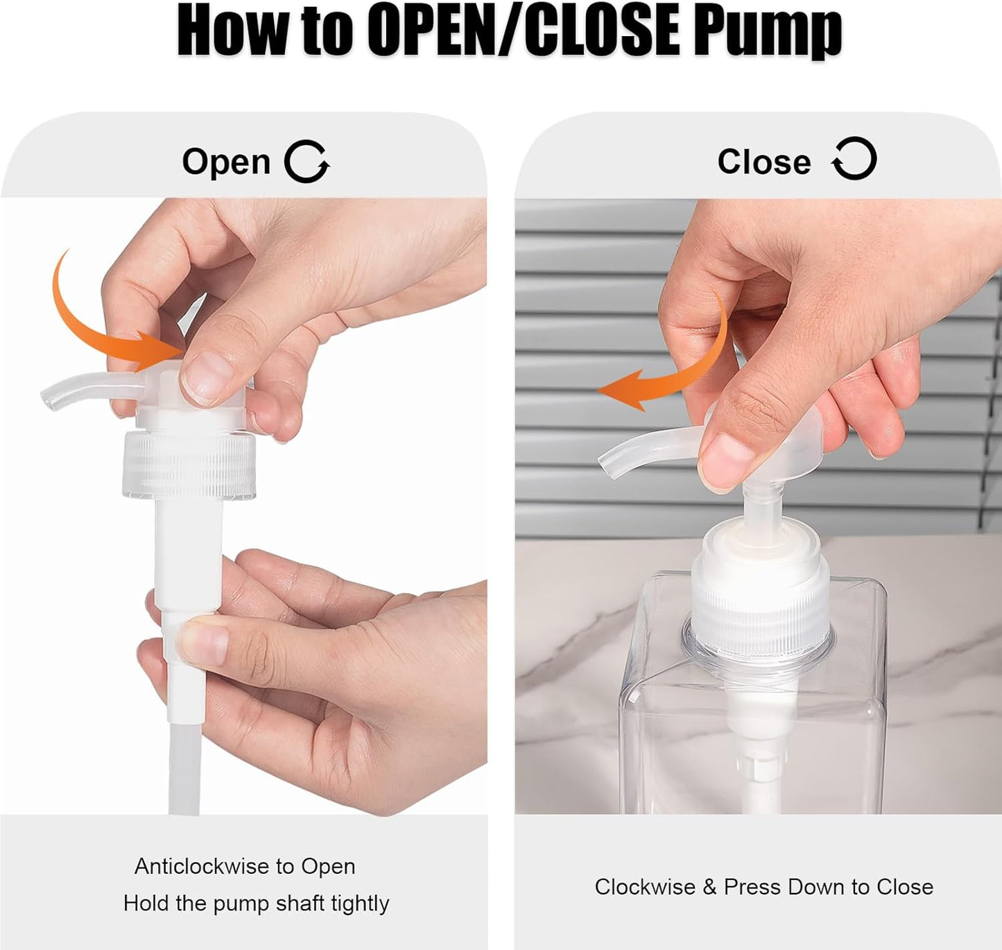 Dluxe Ave. Pump Bottle Refillable Plastic Empty Lotion Soap Dispenser Liquid Container for Bathroom Shampoo and Body Wash 8.5oz/250ml Amber 2 Pack