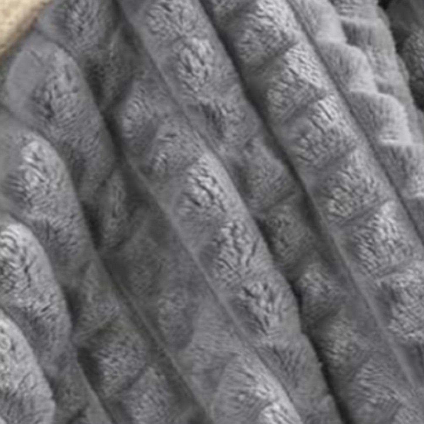 Dluxe Ave. ( QUEEN ) 3D Clipped Fleece Blanket, 380GSM Super Soft, ( Grey) 90"x90"