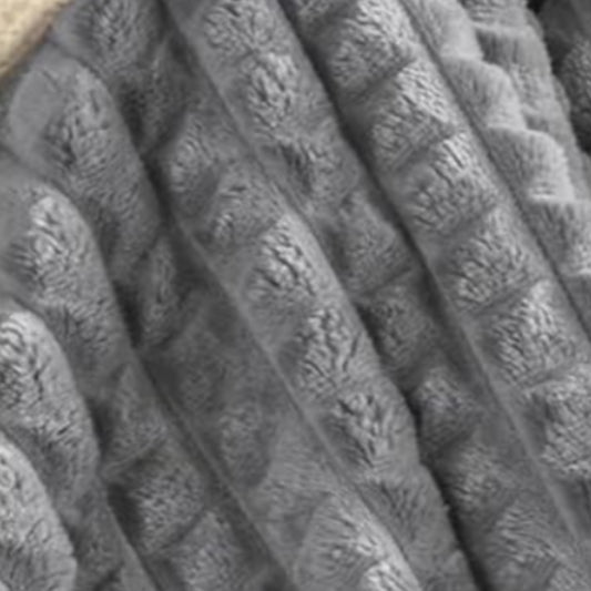 Dluxe Ave. ( QUEEN ) 3D Clipped Fleece Blanket, 380GSM Super Soft, ( Grey) 90"x90"