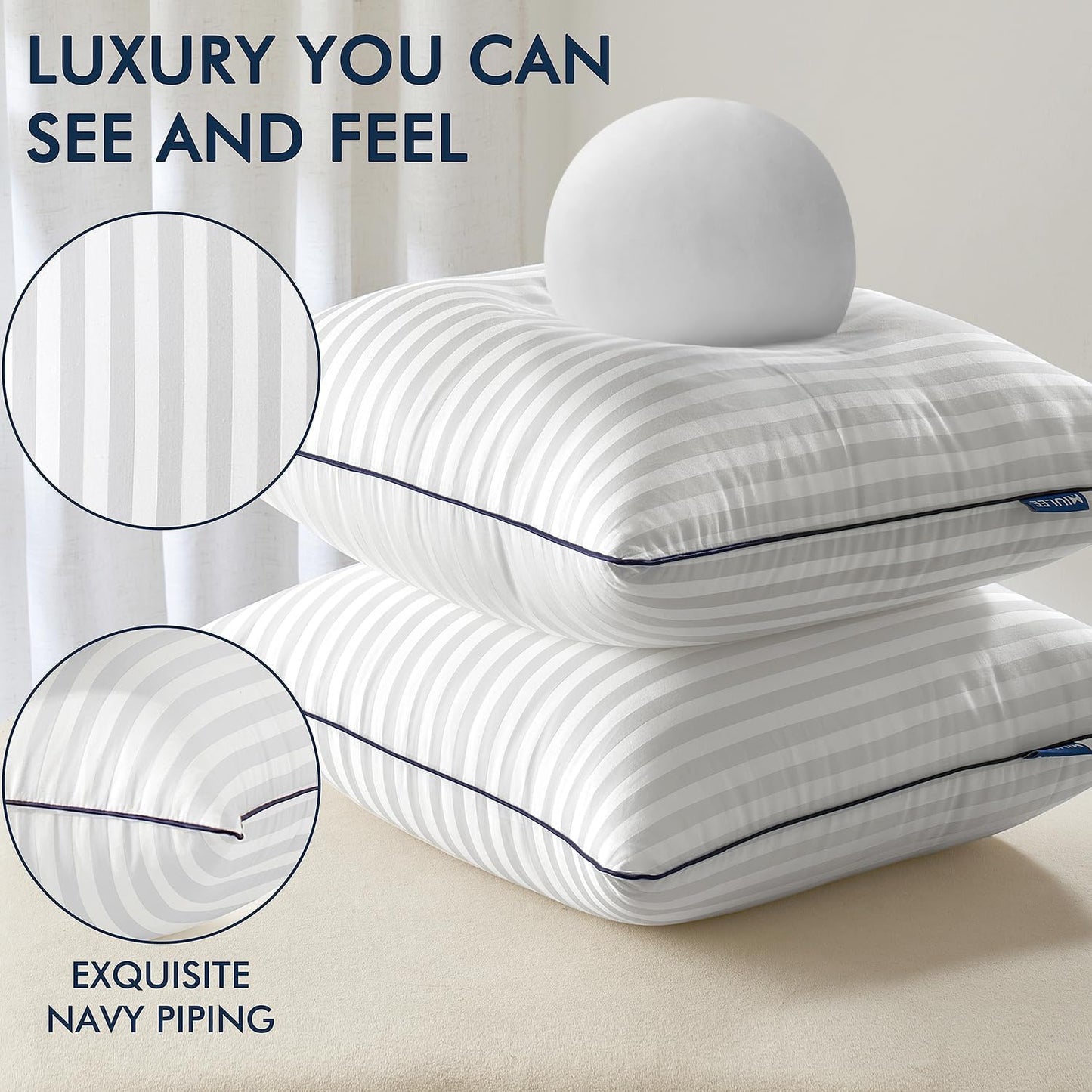 Dluxe Ave. 20x20 Throw Pillow Inserts/ Set of 2/ Decorative Bed Firm and Fluffy Down