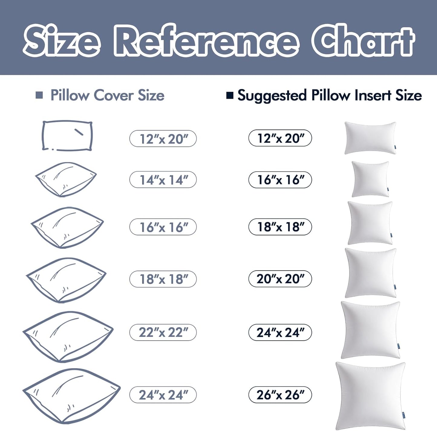 Dluxe Ave. 20x20 Throw Pillow Inserts/ Set of 2/ Decorative Bed Firm and Fluffy Down